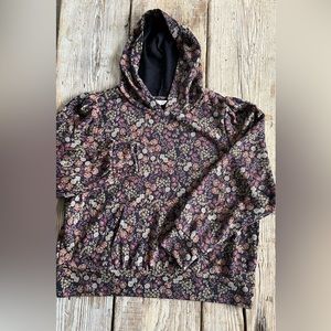 LC Lauren Conrad Floral Print Hooded Sweatshirt